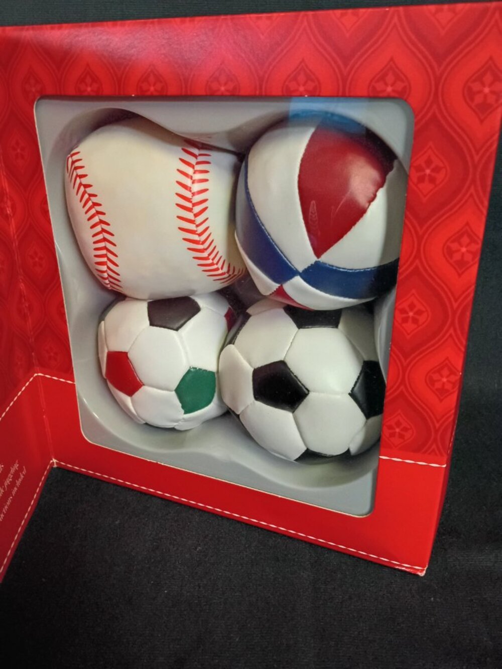 Sports Theme Soft Juggling Balls Set of 4 in Original Gift Box – Baseball, Baske